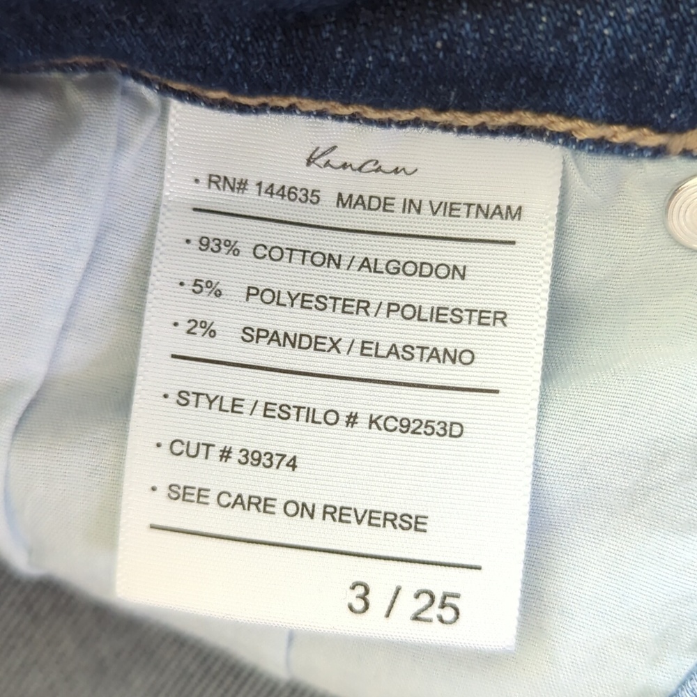 KanCan Medium Wash High Rise Distressed Double Button Skinny Blue Jeans Size 25 - Picture 3 of 5